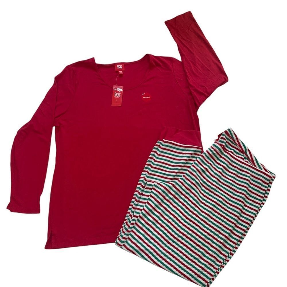 Family PJs matching women’s thermal waffle steward plaid set, size XXL